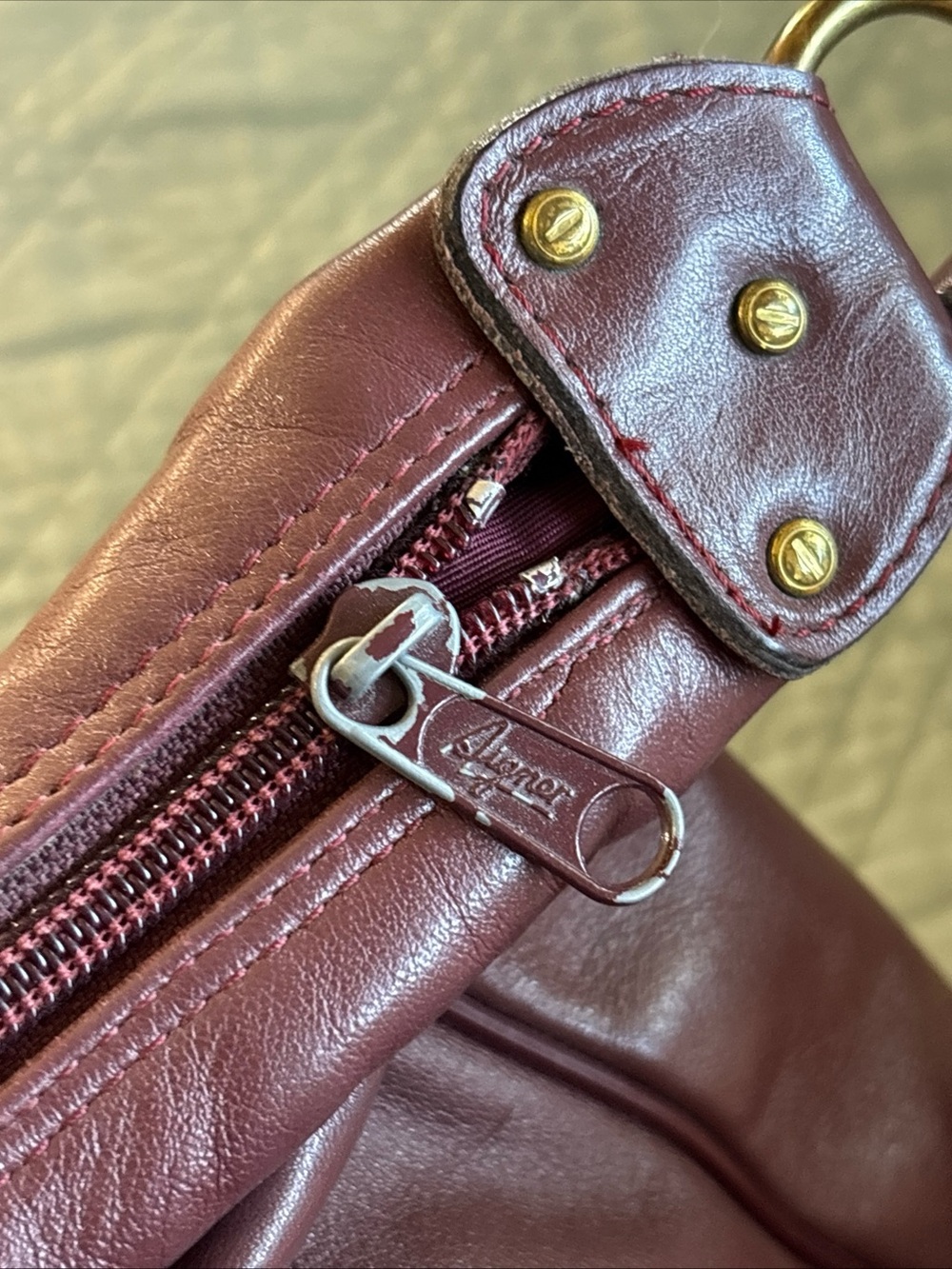Etienne Aigner Burgundy Shoulder Bag with Gold Hardware - Picture 6 of 10